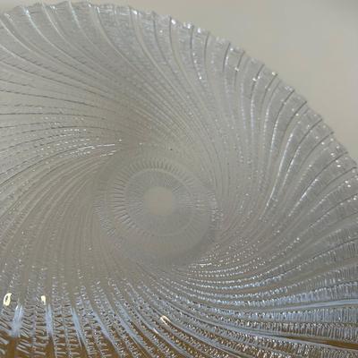 LOT 388: Vintage Scalloped Salad Bowl Set w/ Glass Oil & Vinegar Cruet & More