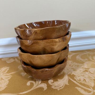 LOT 388: Vintage Scalloped Salad Bowl Set w/ Glass Oil & Vinegar Cruet & More