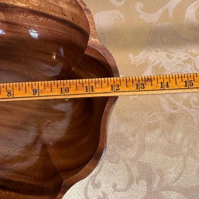 LOT 388: Vintage Scalloped Salad Bowl Set w/ Glass Oil & Vinegar Cruet & More