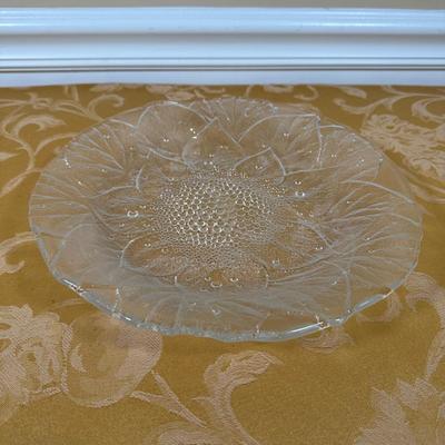 LOT 388: Vintage Scalloped Salad Bowl Set w/ Glass Oil & Vinegar Cruet & More