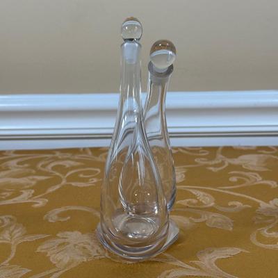 LOT 388: Vintage Scalloped Salad Bowl Set w/ Glass Oil & Vinegar Cruet & More