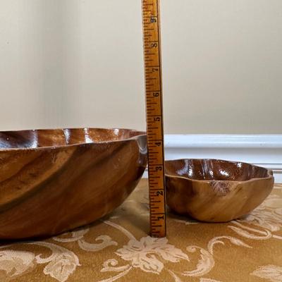 LOT 388: Vintage Scalloped Salad Bowl Set w/ Glass Oil & Vinegar Cruet & More