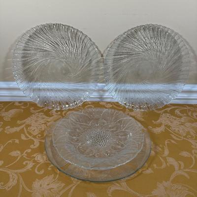 LOT 388: Vintage Scalloped Salad Bowl Set w/ Glass Oil & Vinegar Cruet & More