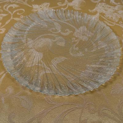 LOT 388: Vintage Scalloped Salad Bowl Set w/ Glass Oil & Vinegar Cruet & More