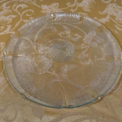 LOT 388: Vintage Scalloped Salad Bowl Set w/ Glass Oil & Vinegar Cruet & More