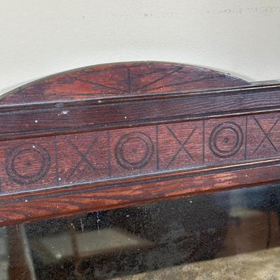 LOT 389: Vintage Towel Rack Mirror & Footstool