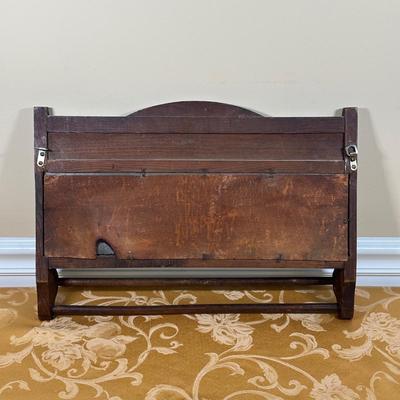 LOT 389: Vintage Towel Rack Mirror & Footstool