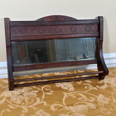 LOT 389: Vintage Towel Rack Mirror & Footstool