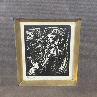 LOT 390: 4 Vintage Woodblock Prints Signed by Artist