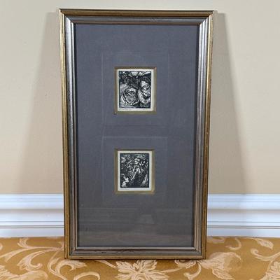 LOT 390: 4 Vintage Woodblock Prints Signed by Artist