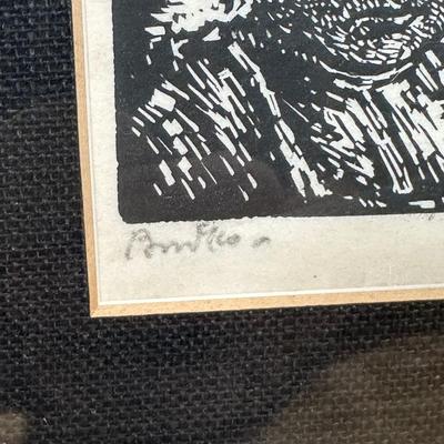 LOT 390: 4 Vintage Woodblock Prints Signed by Artist