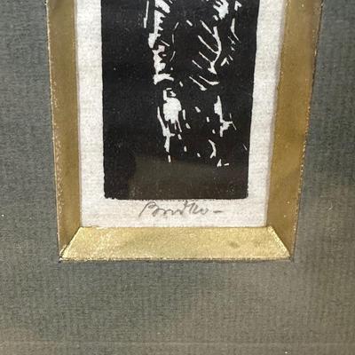 LOT 390: 4 Vintage Woodblock Prints Signed by Artist