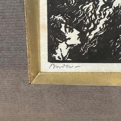 LOT 390: 4 Vintage Woodblock Prints Signed by Artist