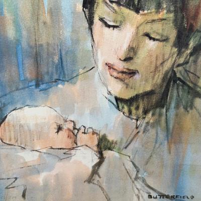 LOT 392: Cortland Butterfield Watercolor Signed Painting & Signed Watercolor Painting