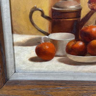 LOT 393: Still Life Oil Painting Signed by EJ Paprocki