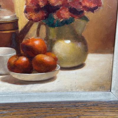 LOT 393: Still Life Oil Painting Signed by EJ Paprocki