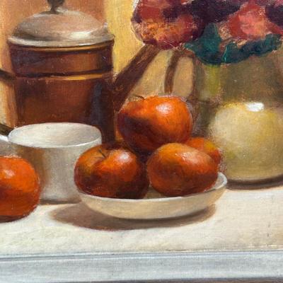LOT 393: Still Life Oil Painting Signed by EJ Paprocki
