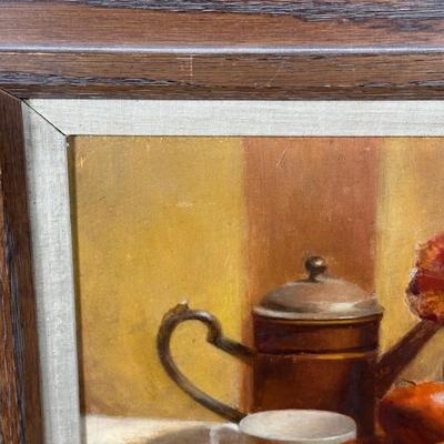 LOT 393: Still Life Oil Painting Signed by EJ Paprocki
