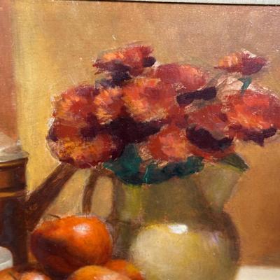 LOT 393: Still Life Oil Painting Signed by EJ Paprocki