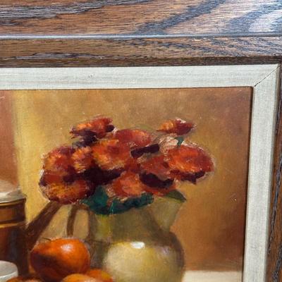 LOT 393: Still Life Oil Painting Signed by EJ Paprocki