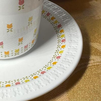 LOT 394: 2 Sets Of Centura by Corning Ware Teacup & Saucer Sets