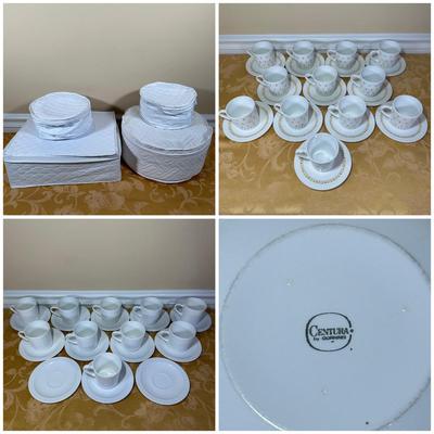LOT 394: 2 Sets Of Centura by Corning Ware Teacup & Saucer Sets