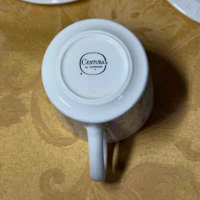 LOT 394: 2 Sets Of Centura by Corning Ware Teacup & Saucer Sets