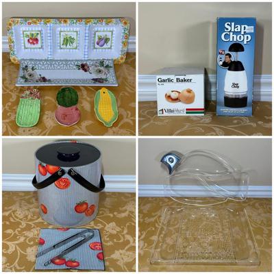 LOT 396: Slap Chop, Garlic Baker, Beautiful Kitchen Decor & More