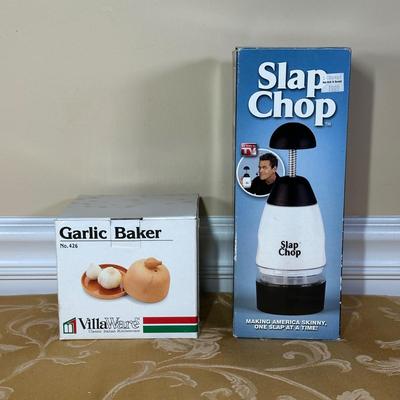 LOT 396: Slap Chop, Garlic Baker, Beautiful Kitchen Decor & More