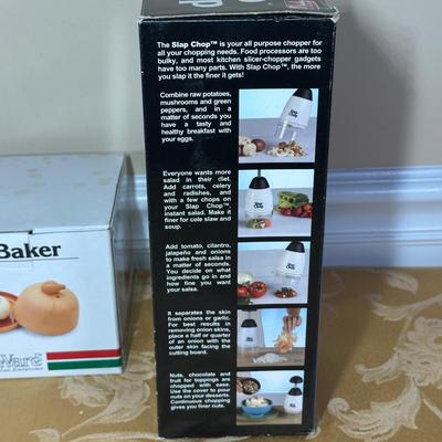 LOT 396: Slap Chop, Garlic Baker, Beautiful Kitchen Decor & More