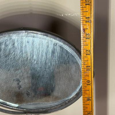 LOT 398: Antique Shaving Mirror, Vintage Tooth Powder Tins, Limoges Trinket Box & Lusterware Porcelain Victorian 4" Boot, Germany