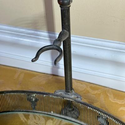 LOT 398: Antique Shaving Mirror, Vintage Tooth Powder Tins, Limoges Trinket Box & Lusterware Porcelain Victorian 4" Boot, Germany