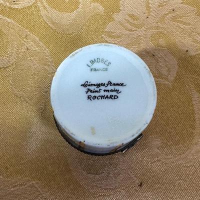 LOT 398: Antique Shaving Mirror, Vintage Tooth Powder Tins, Limoges Trinket Box & Lusterware Porcelain Victorian 4" Boot, Germany