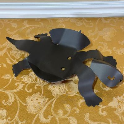 LOT 400: Cricket Forge Turtle Luminaire with Small Terra Cotta Wall Reliefs