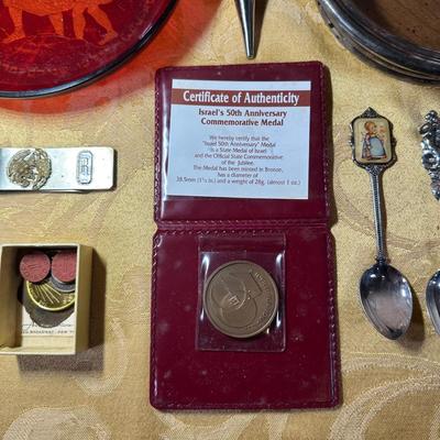 LOT 401: Sterling silver Money Clip, Israel Coins, Home Decor & More