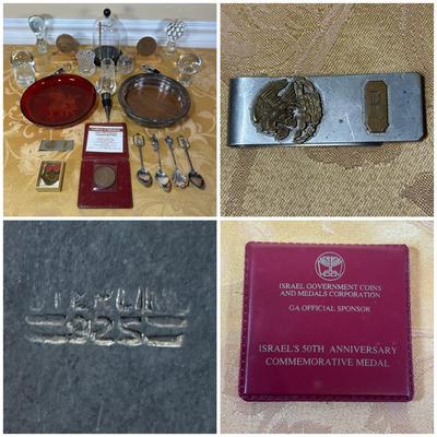 LOT 401: Sterling silver Money Clip, Israel Coins, Home Decor & More