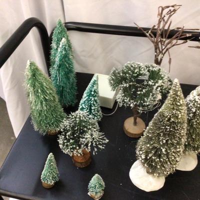 Dept 56 Lot Of Trees and Reindeer and Sleigh Lighted Lawn Ornament.