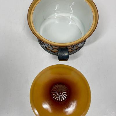 Antique Ceramic Casserole with lid and silver plate holder by Durabel from Rosenthal & Co. Bavaria