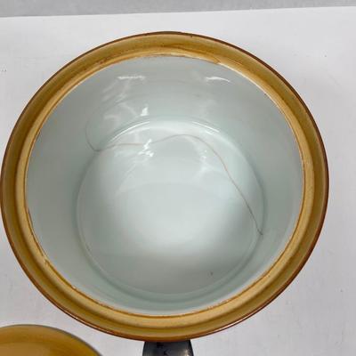 Antique Ceramic Casserole with lid and silver plate holder by Durabel from Rosenthal & Co. Bavaria