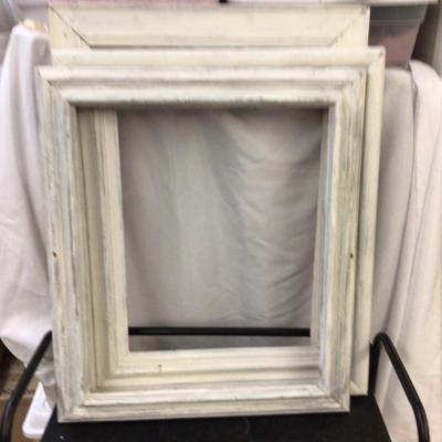 Three White Shabby Chic Large Wood Picture Frames