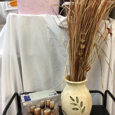 Large Vase with Grass and Candle Kit