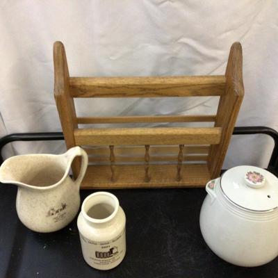 Vintage Pottery and Wood Lot