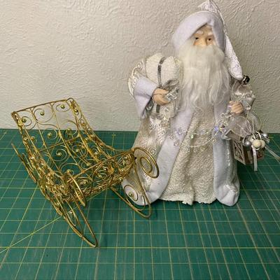 Santa Tree Topper with Gold Sled