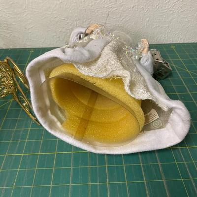 Santa Tree Topper with Gold Sled