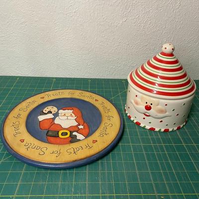 Santa Cookie Plate and Candy Dish
