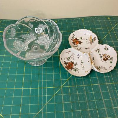 Rose Glass Candy Dish, Brown Flower Candy Dish