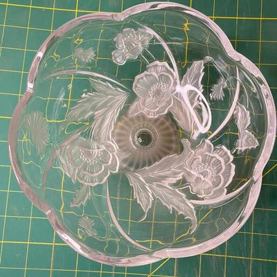 Rose Glass Candy Dish, Brown Flower Candy Dish