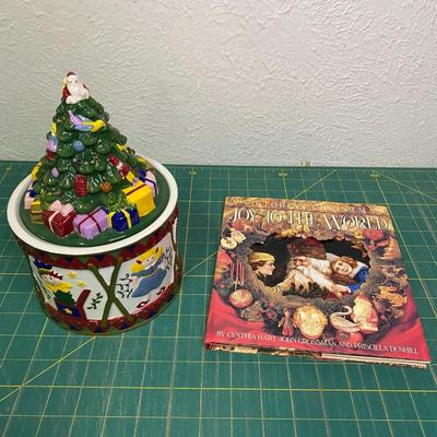 Spode Candy Dish and Christmas Book Lot