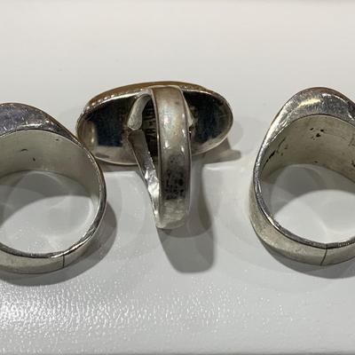 THREE Sterling Silver Estate Rings