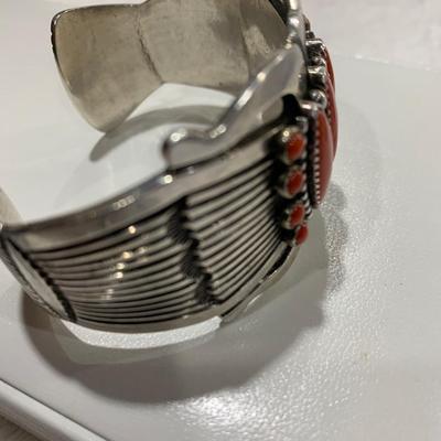 Signed Sterling Silver Bracelet & Matching Earrings